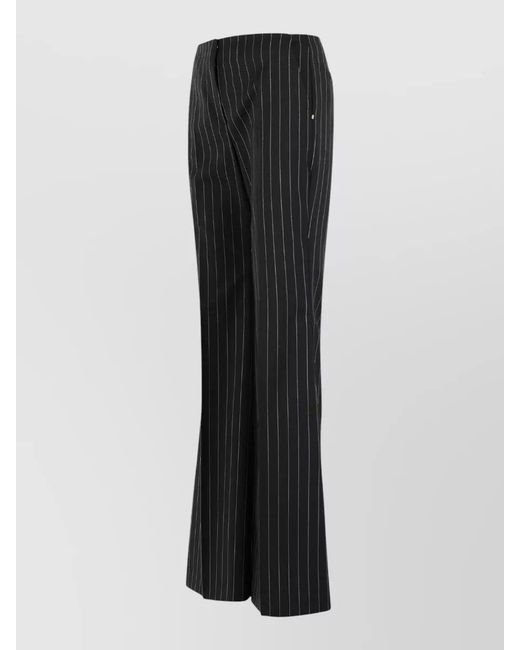Sportmax Black Virgin Wool Blend Flared Trousers