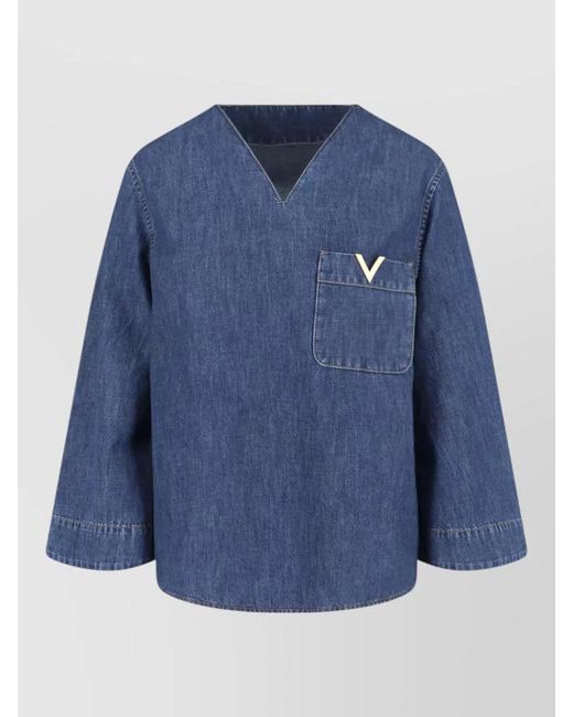 Valentino Blue Cotton Shirt