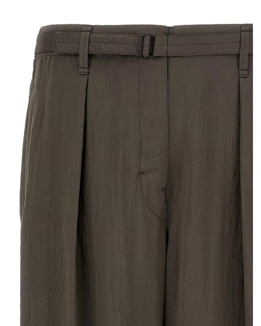 Lemaire Green Belted Relaxed-Fit Trousers for men