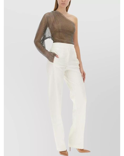 Genny White Slim-Fit Blouse