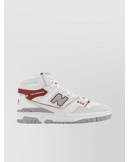 New Balance White Leather High-Top Sneakers