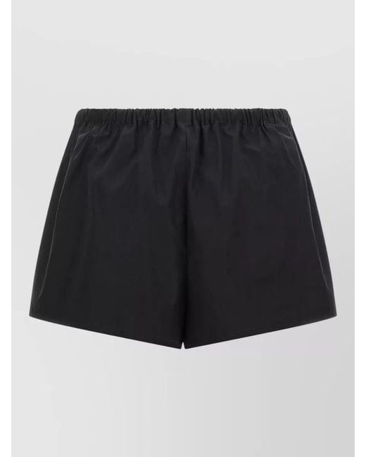 Prada Black Cotton Poplin Shorts Front And Back Pockets