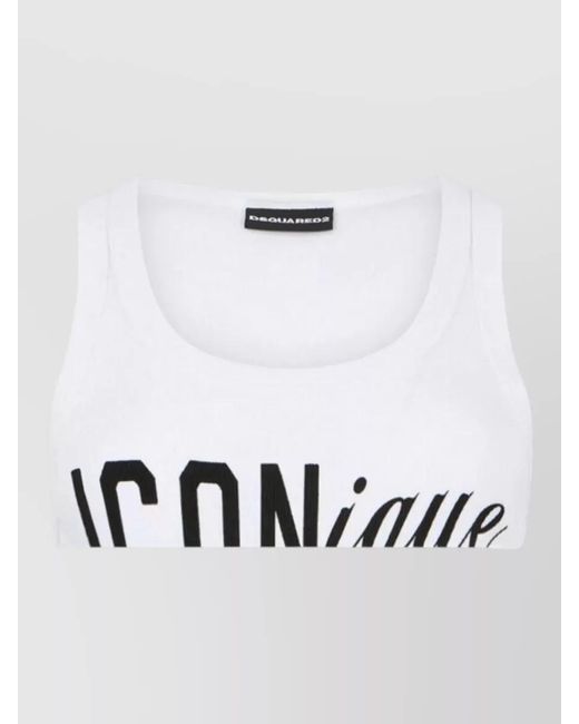 DSquared² White Scoop Neck Sleeveless Fashion Top