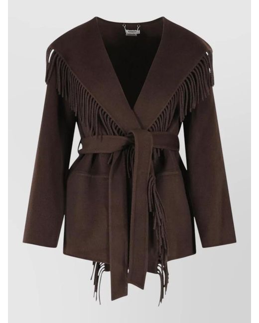 Jonathan Simkhai Black Rowen Belted Wool Blend Jacket