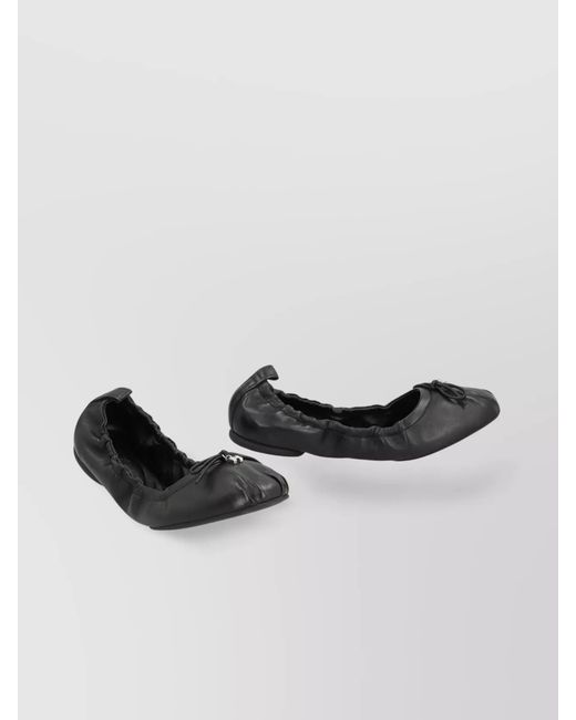 Hogan Black Leather Ballerina Shoes