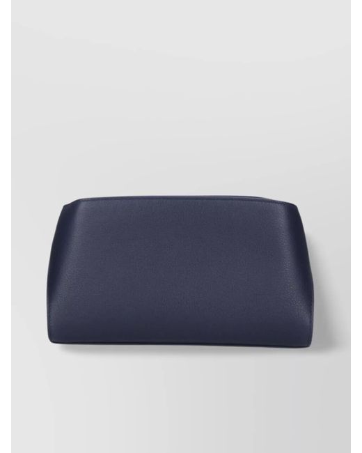 Ferragamo Blue Structured Silhouette Top Handle-Tone Hardware