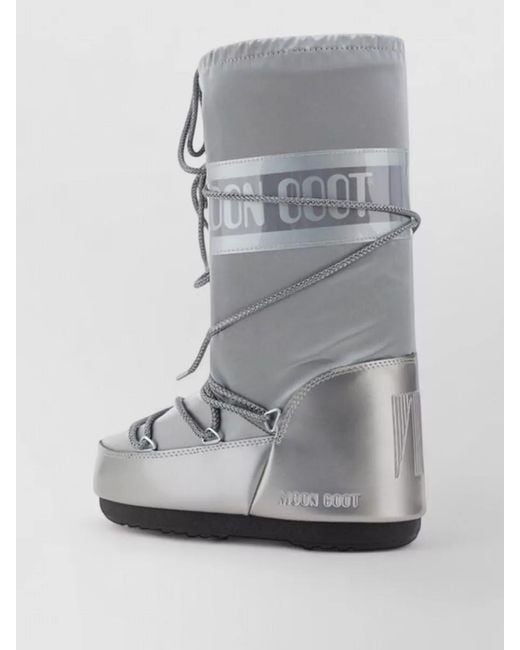 Moon Boot Gray Waterproof Padded Knee High Boots Platform Sole