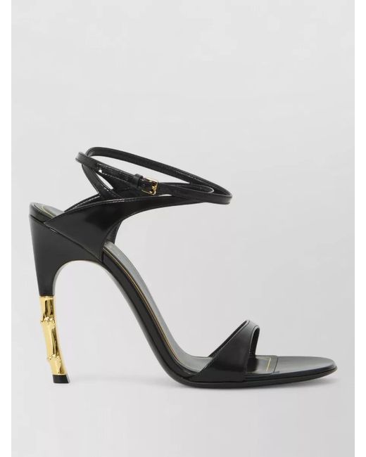 Gucci Black Castello Bamboo Heel Leather Sandals