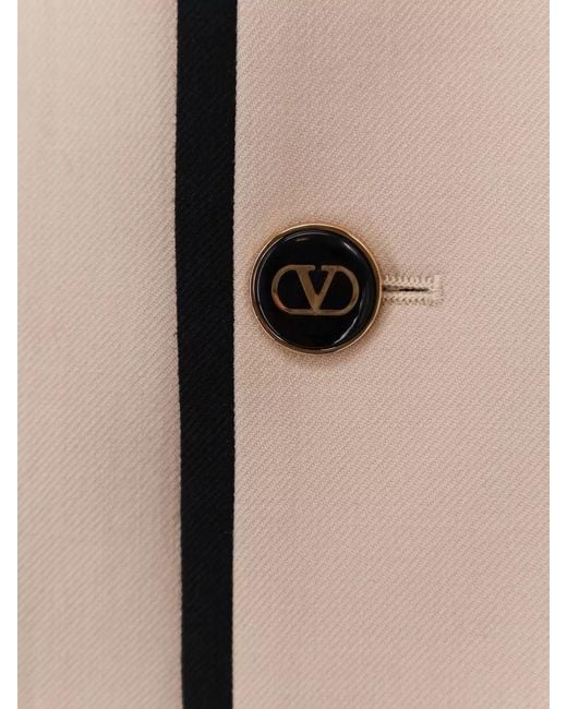 Valentino Natural Virgin Wool Blazer Single Breasted Design for men
