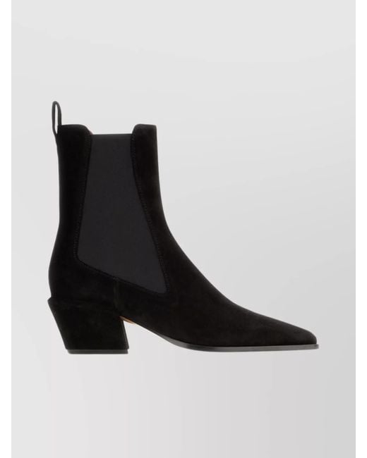 Paris Texas Black Bettina Ankle Boots Block Heel