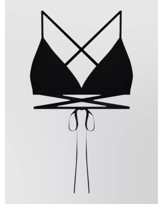 Isabel Marant Black Triangle Bikini Top Cross Back Straps