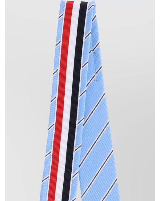 Thom Browne Blue Slim Stripe Tie Narrow Width Design for men