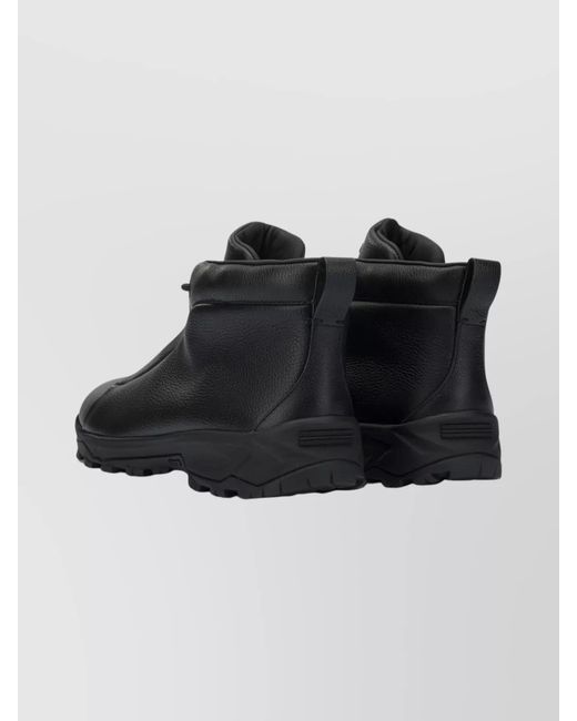 Zegna Black Stylish Ankle Height Boots With Pull Tab for men