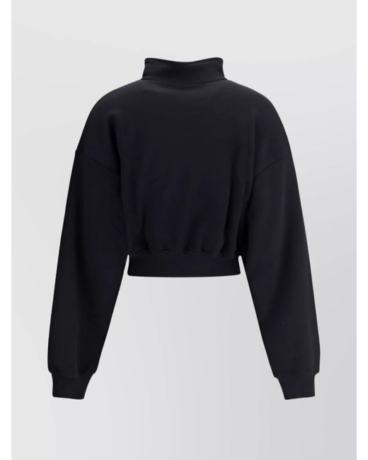 ÉTERNE Blue Cropped Half-Zip Sweatshirt
