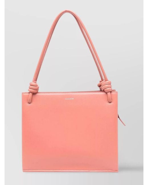 Jil Sander Pink Rectangular Shape Knotted Handles