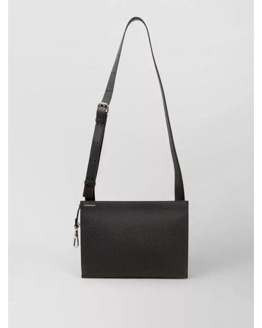 Givenchy White Rectangular Shoulder Bag Textured Surface Strap for men