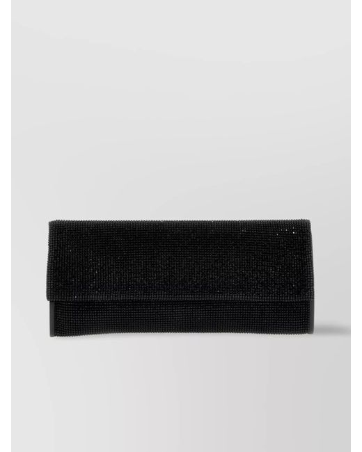 Benedetta Bruzziches Black Silk Shoulder Clutch Bag