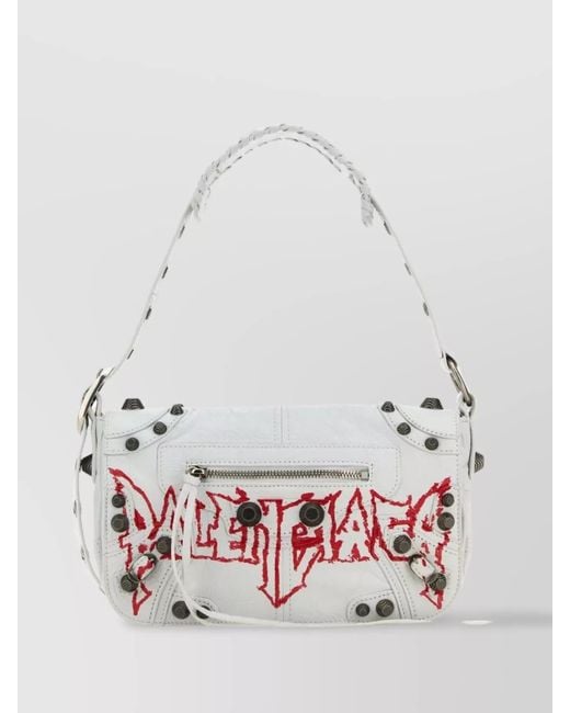 Balenciaga White Leather Le Cagole Xs Crossbody Bag for men