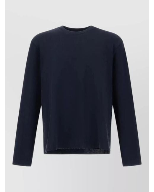 Herno Blue Long Sleeves Crew Neck Plain Knit Top for men