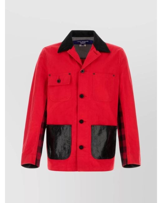 Junya Watanabe Red Denim Shirt Jacket for men