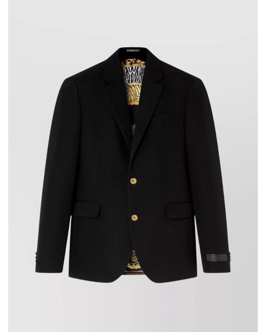 Versace Black Tailored Wool Jacket for men