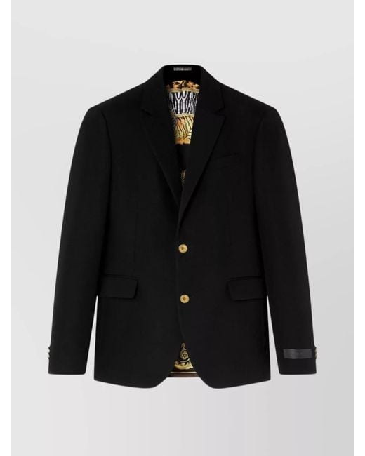 Versace Black Tailored Wool Jacket for men