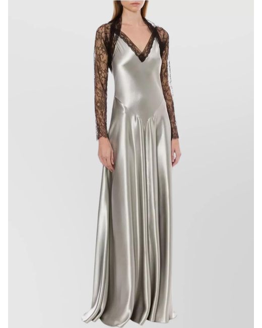 Alberta Ferretti White Viscose Maxi Dress