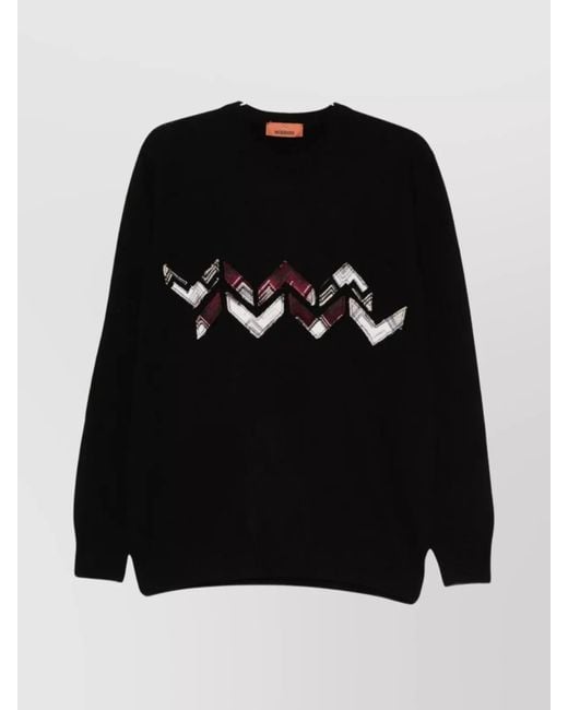 Missoni Black Ribbed Wool Sweater for men