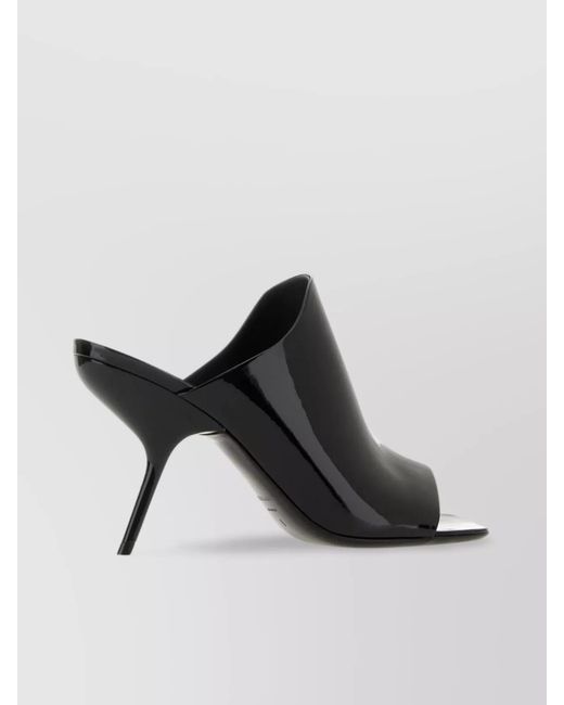 Ferragamo Black Leather Slide Mules