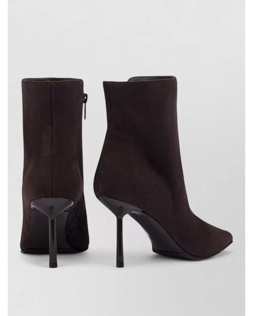 Le Silla White Ankle Boots Pointed Toe Stiletto Heel Suede