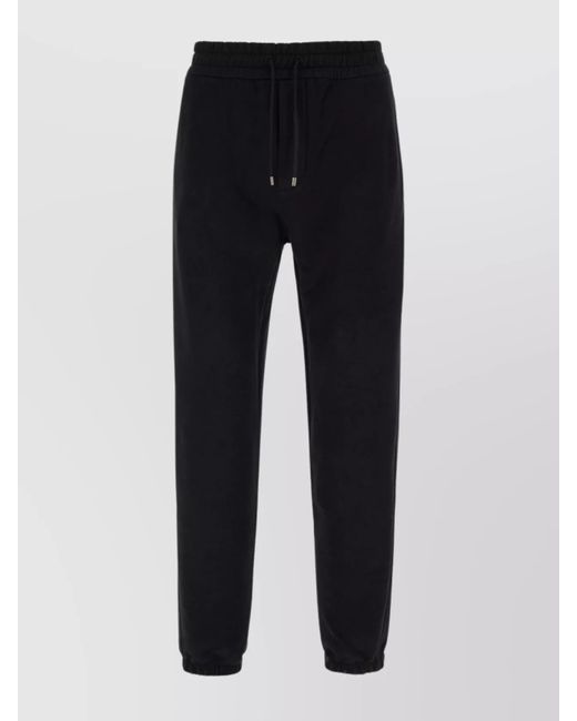 Saint Laurent Black Cotton Straight-Leg Track Pants for men