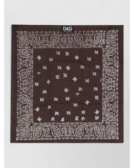 Dolce & Gabbana Metallic Paisley Print Lightweight Square Hair Scarf