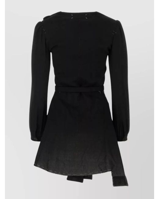 Maison Margiela Black Virgin Wool Regular-Fit Mini Dress