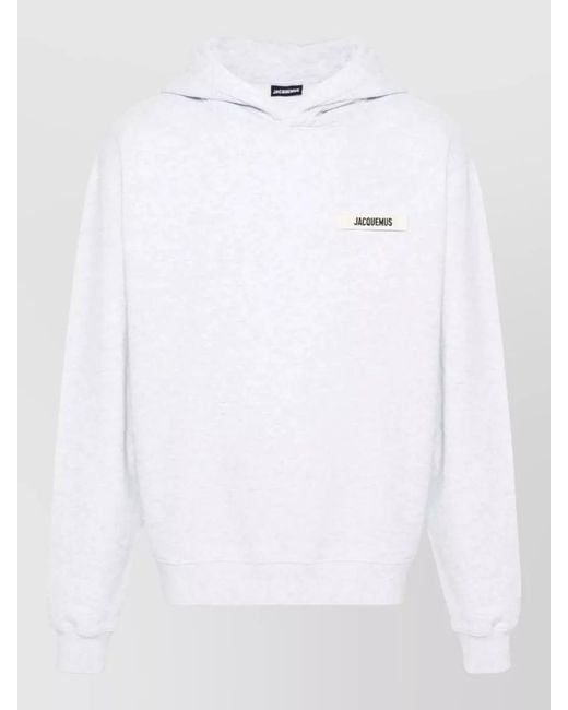 Jacquemus White Hooded Cotton Jersey Knit Top for men