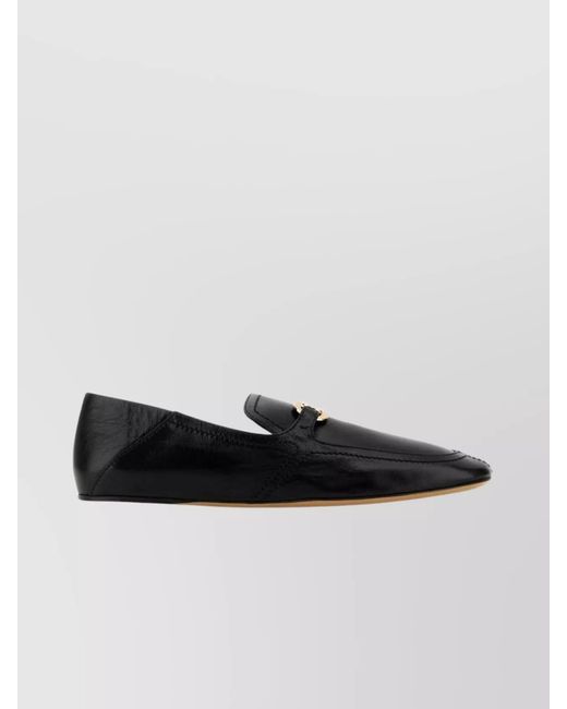 Ferragamo Black Leather Loafers