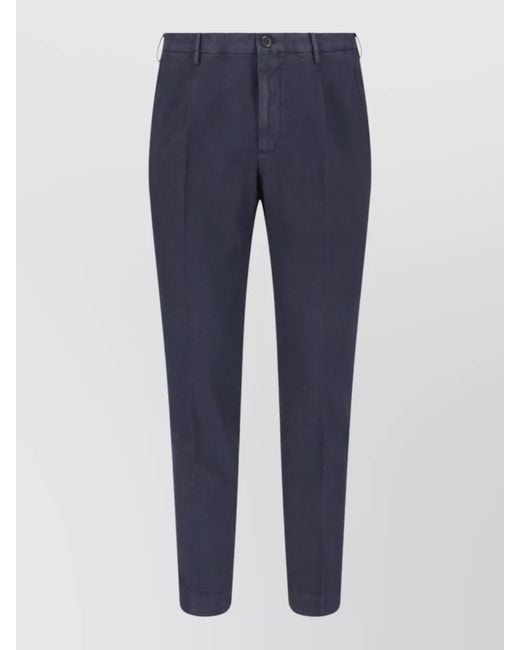 Incotex Blue Straight Leg Pants Front Pockets Back Pocket for men