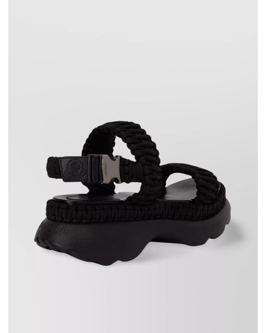 Moncler Black Braided Sandals