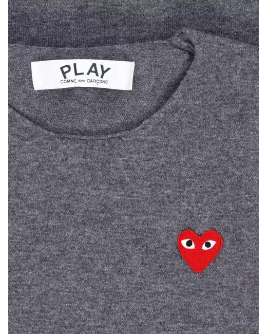 COMME DES GARÇONS PLAY Gray Wool Crewneck T-Shirt for men