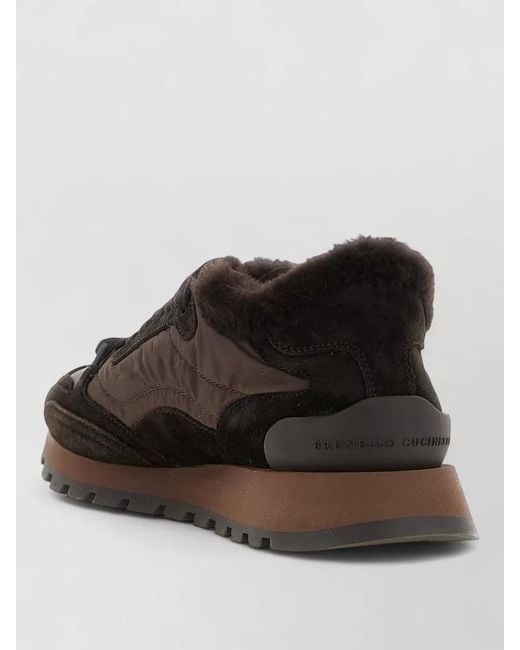 Brunello Cucinelli Black Active Sneakers Suede Techno Fabric Detail