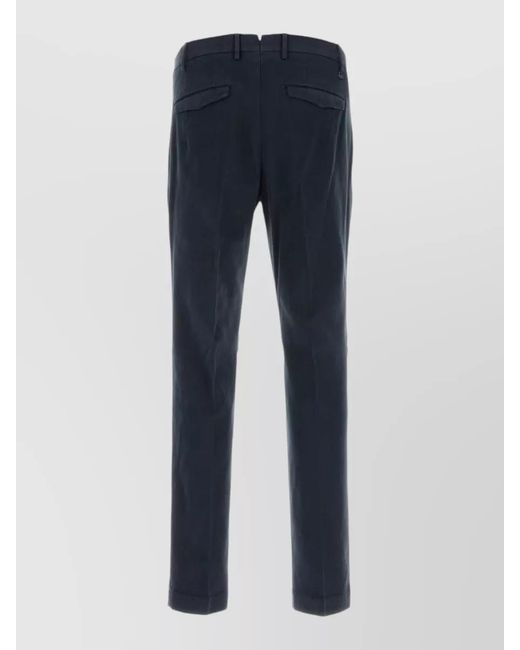 PT Torino Blue Stretch Cotton Slim Fit Tailored Pants for men