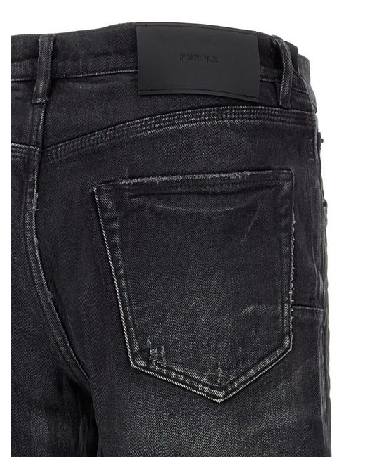 Purple Gray Coated Double Dip Jeans for men