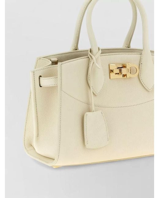 Ferragamo Natural The Studio Soft Shoulder Bag