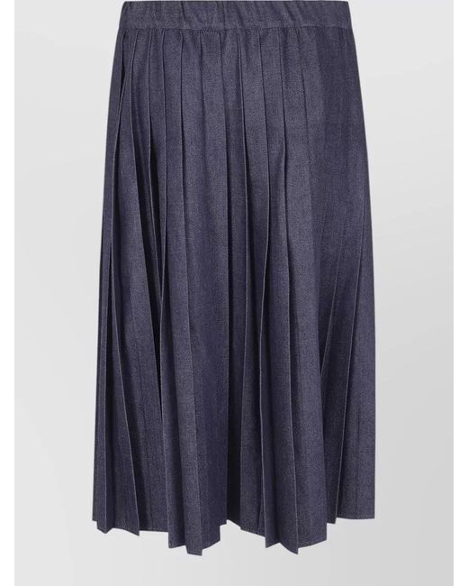 Jil Sander Black Denim Midi Skirt Round Cut Pockets