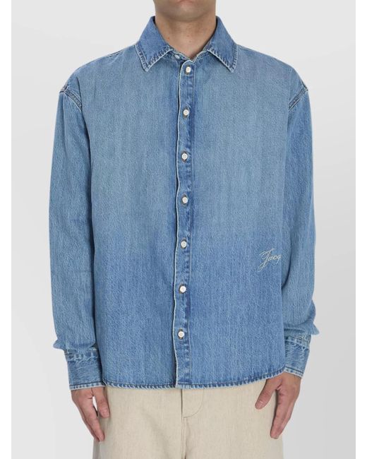 Jacquemus Blue Simon Denim Shirt Featuring Back Yoke for men