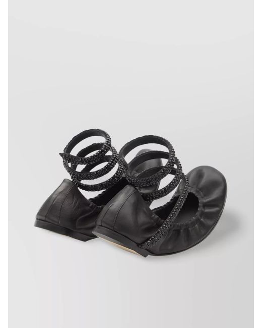 Rene Caovilla Multicolor Lambskin Crystal-Embellished Ballerina Shoes