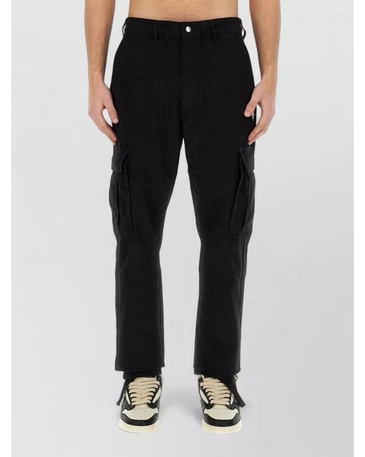 Marcelo Burlon Black Regular Fit Cargo Pants Belt Loops for men