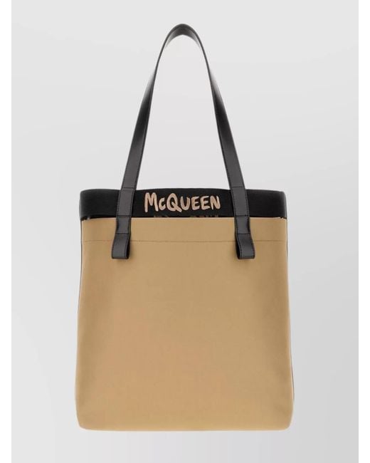 McQueen Natural Fabric Tote Bag for men