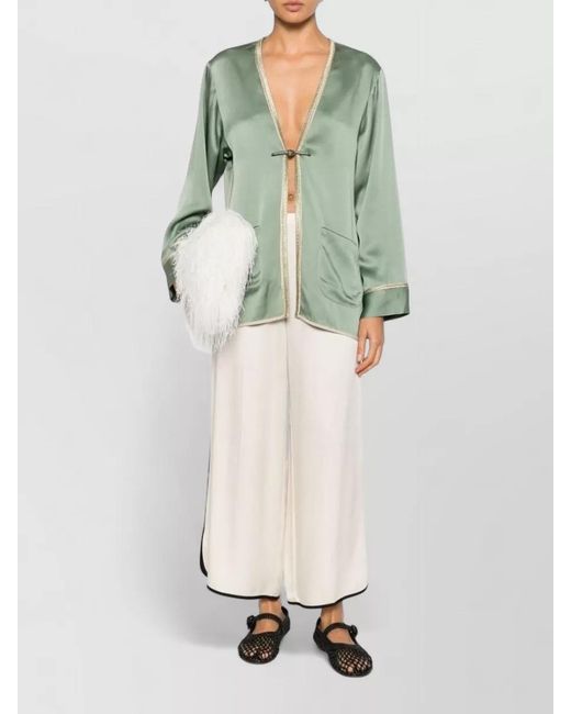 Forte_forte Green Trim Detail Kimono Jacket