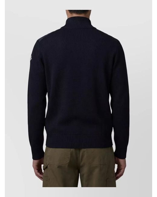 Moncler White Down Padded Ribbed Zip Cardigan for men