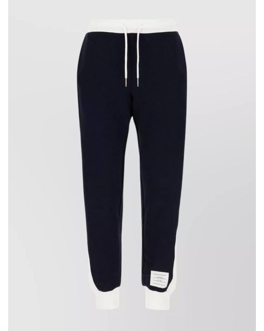 Thom Browne Blue Cotton Color Block Track Pants